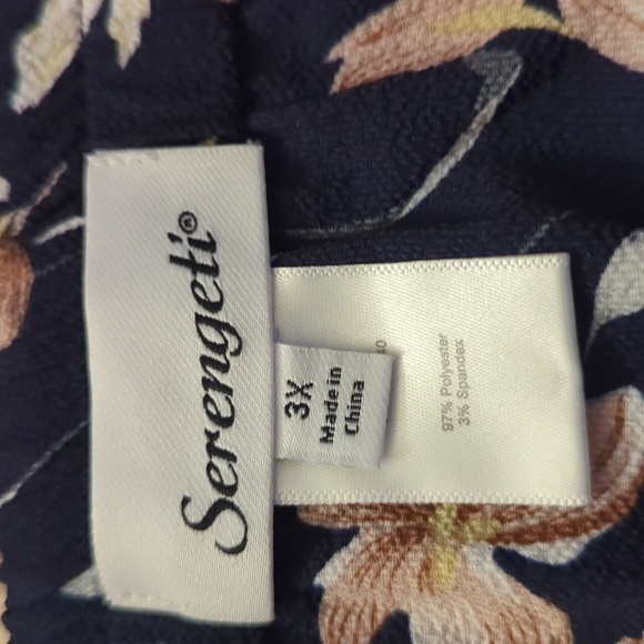 Serengeti Reversible Leaves and Floral Stretch Waist Skirt Size 3X - Picture 3 of 6